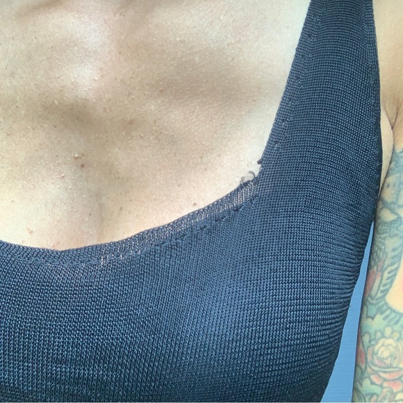 Y2K Guess Collection black semi-sheer dress with bow Sz M - Picture 7 of 7